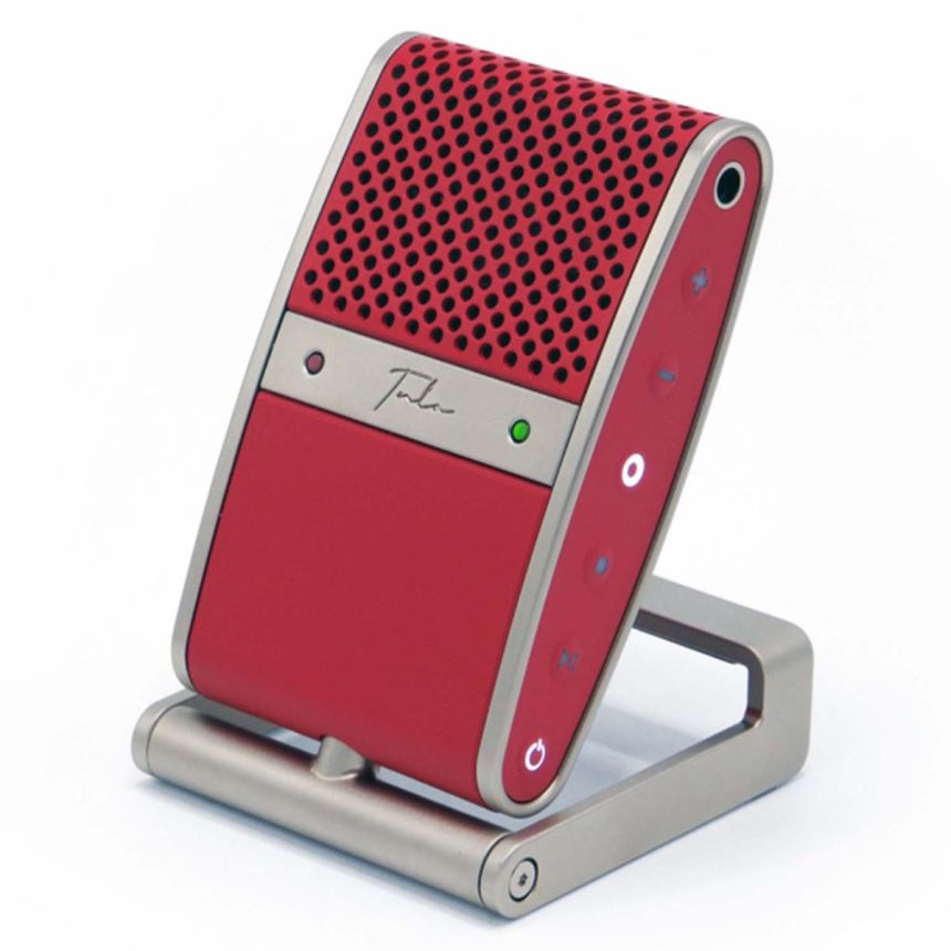 Tula Portable USB-C Microphone with Built-in Recorder - Red